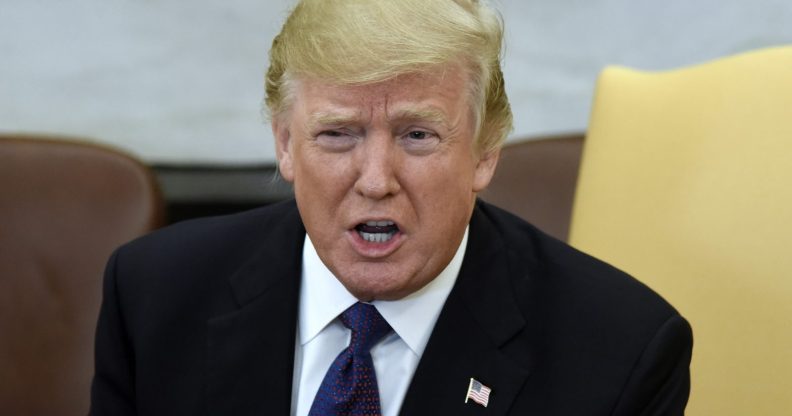 WASHINGTON, D.C. - JANUARY 16: U.S. President Donald Trump speaks during a meeting with President Nursultan Nazarbayev of Kazakhstan in the Oval Office of the White House January 16, 2018 in Washington, DC. (Photo by Olivier Douliery-Pool/Getty Images)