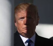 WASHINGTON, DC - JANUARY 19: U.S. President Donald Trump stands in the colonnade as he is introduced to speak to March for Life participants and pro-life leaders in the Rose Garden at the White House on January 19, 2018 in Washington, DC. The annual march takes place around the anniversary of Roe v. Wade, Supreme Court decision that came on January 22, 1974. (Photo by Mark Wilson/Getty Images)