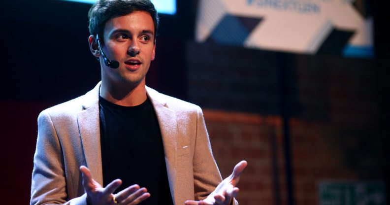 LONDON, ENGLAND - FEBRUARY 01: Team GB Diver Tom Daley chats to the audience during Sport Industry NextGen 2018 at Village Underground on February 1, 2018 in London, England. (Photo by Charlie Crowhurst/Getty Images)