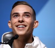 PYEONGCHANG-GUN, SOUTH KOREA - FEBRUARY 13: United States Figure Skater Adam Rippon speaks during a press conference at the Main Press Centre on February 13, 2018 in Pyeongchang-gun, South Korea. (Photo by Chris Graythen/Getty Images)