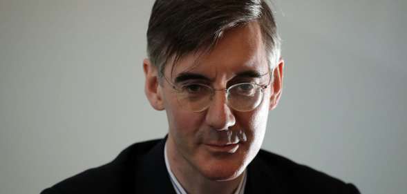 LONDON, ENGLAND - MARCH 27: Conservative MP Jacob Rees-Mogg gives a Brexit speech at Carlton Gardens on March 27, 2018 in London, England. The speech was hosted by the pro Brexit 'Leave Means Leave' campaign group. (Photo by Dan Kitwood/Getty Images)