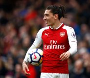 LONDON, ENGLAND - APRIL 08: Hector Bellerin of Arsenal during the Premier League match between Arsenal and Southampton at Emirates Stadium on April 8, 2018 in London, England. (Photo by Julian Finney/Getty Images)