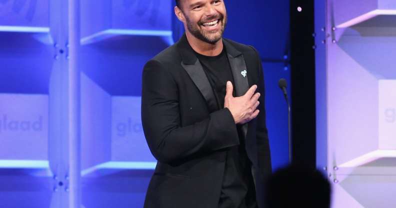 BEVERLY HILLS, CA - APRIL 12: Ricky Martin presents Vanguard Award to artis Britney Spears at the 29th Annual GLAAD Media Awards Los Angeles, in partnership with LGBTQ ally, Ketel One Family-Made Vodka at The Beverly Hilton Hotel on April 12, 2018 in Beverly Hills, California. (Photo by Rich Polk/Getty Images for Ketel One Family-Made Vodka)