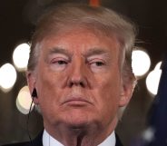 WASHINGTON, DC - APRIL 27: U.S. President Donald Trump listens during a joint news conference with German Chancellor Angela Merkel at the East Room of the White House April 27, 2018 in Washington, DC. President Trump held talks and a working lunch with Chancellor Merkel prior to the joint news conference. (Photo by Alex Wong/Getty Images)