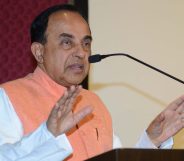 Subramanian Swamy, Indian Bharatiya Janata Party (BJP) senior leader and Rajya Sabha (MP) delivers a speech during a journalists conference ahead of the Narad Jayanti in Amritsar on April 29, 2018. - Narad Jayanti is the birth anniversary of Narada Muni which falls on May 1. In some parts of India Narada Jayanti is also known as Patrakar Diwas (Journalist Day) because Devrishi Narada is considered the precursor of journalists and musicians. (Photo by NARINDER NANU / AFP) (Photo credit should read NARINDER NANU/AFP/Getty Images)