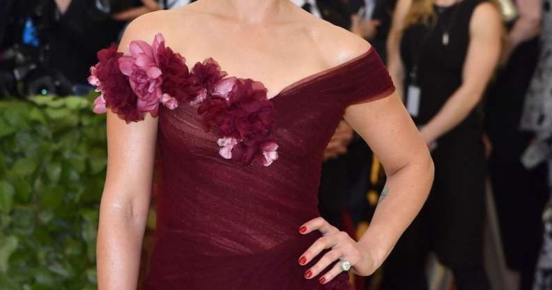 Scarlett Johansson arrives for the 2018 Met Gala on May 7, 2018, at the Metropolitan Museum of Art in New York. - The Gala raises money for the Metropolitan Museum of Arts Costume Institute. The Gala's 2018 theme is Heavenly Bodies: Fashion and the Catholic Imagination. (Photo by ANGELA WEISS / AFP) (Photo credit should read ANGELA WEISS/AFP/Getty Images)