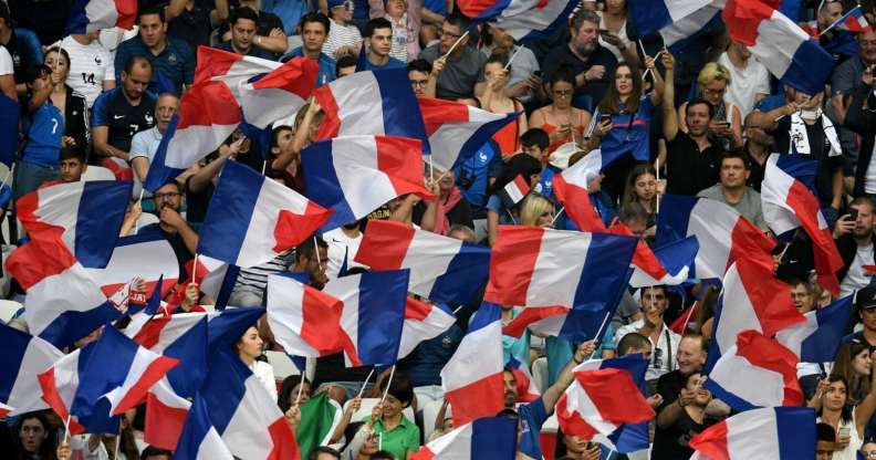 NICE, FRANCE - JUNE 01: French fans during the International Friendly match between France and Italy at Allianz Riviera Stadium on June 1, 2018 in Nice, France. (Photo by Claudio Villa/Getty Images)