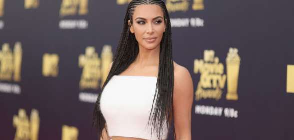 TV personality Kim Kardashian attends the 2018 MTV Movie And TV Awards at Barker Hangar on June 16, 2018 (Christopher Polk/Getty for MTV)