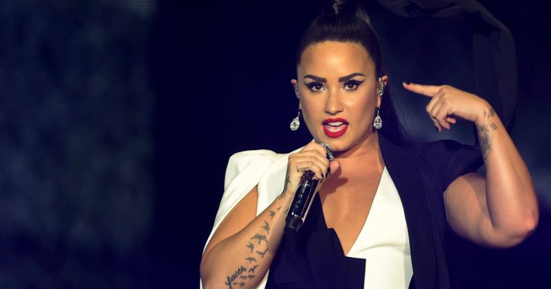 US singer Demi Lovato performs on stage during the Rock in Rio Lisboa music festival at Bela Vista Park in Lisbon, on June 24, 2018. (Photo by MIGUEL RIOPA / AFP) (Photo credit should read MIGUEL RIOPA/AFP/Getty Images)