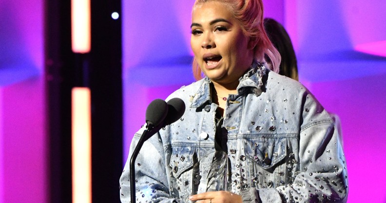 Hayley Kiyoko speaks onstage at Billboard Women In Music 2018