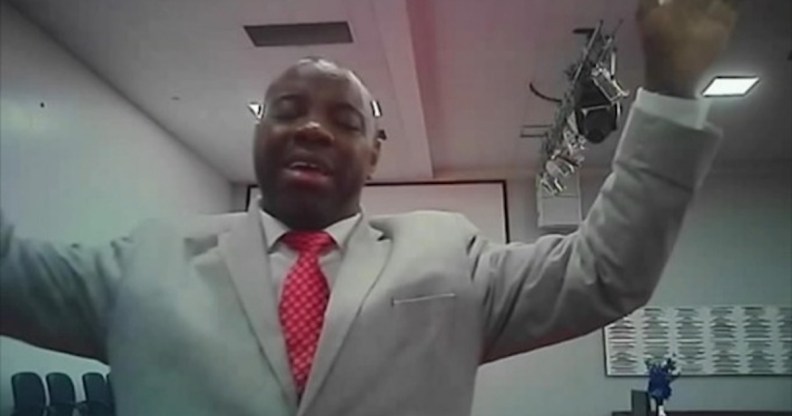 Pastor Gbenga Samuel attempting to "cure" an undercover ITV reporter of his homosexuality