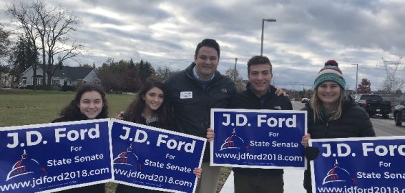 JD Ford is the first gay man to become a state legislator in Indiana.