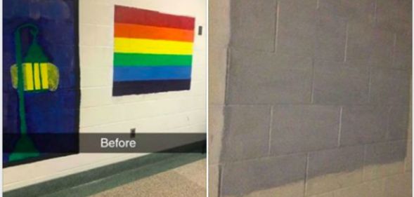 Justice Rane Leisten posted pictures of the Pride flag mural on Facebook.