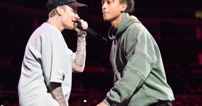 Justin Bieber (left), who has said Jaden Smith is his boyfriend