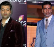 Karan Johar and Akshay Kumar celebrate Diwali in India.