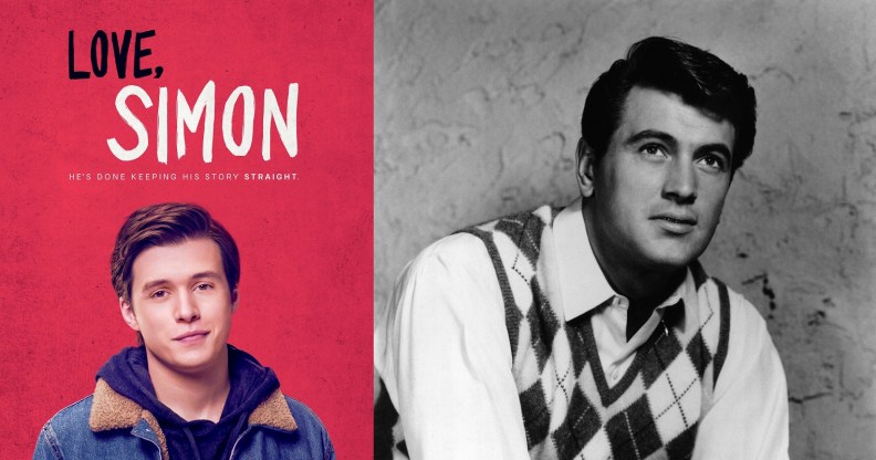 L - Love, Simon, R - Rock Hudson (Hulton Archive/Getty)