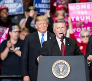 Republican Congressional candidate for North Carolina's 9th district Mark Harris with President Donald Trump