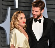 Miley Cyrus (left) and Liam Hemsworth