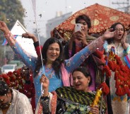 People take part in Pakistan's first Transgender Pride parade