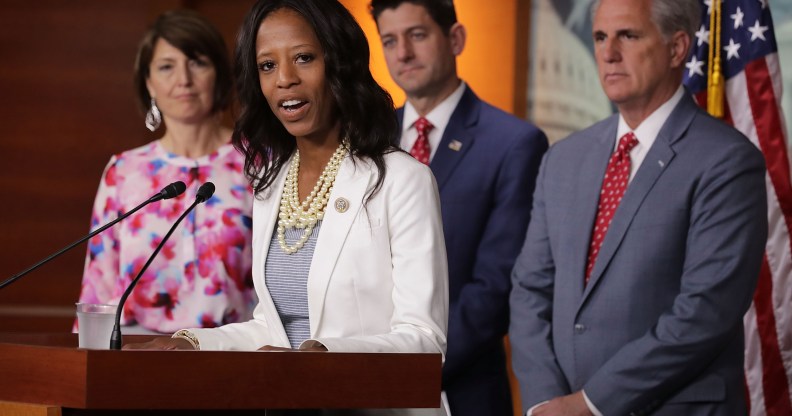 Rep. Mia Love at a press conference with Republican leaders