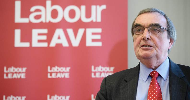 British opposition Labour party MP for Birmingham Hall Green, Roger Godsiff, speaks at the launch of the Labour Leave campaign in central London on January 20, 2016.