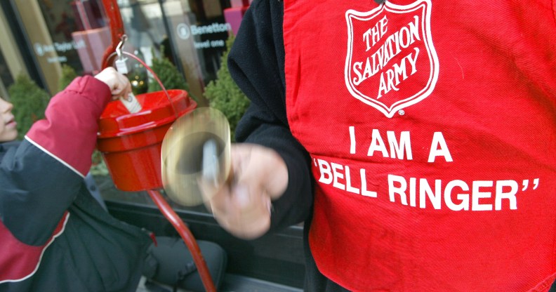 A Salvation Army bell ringer