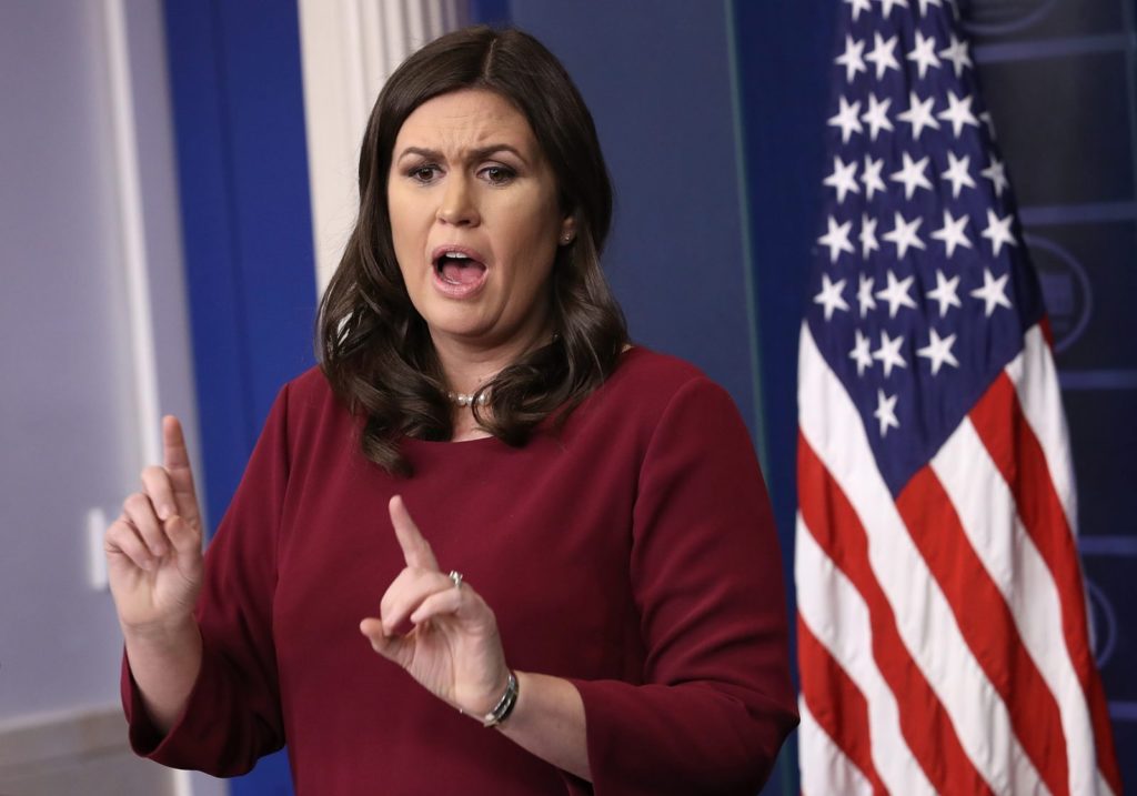 Press Secretary Sarah Huckabee Sanders (Photo by Win McNamee/Getty Images)