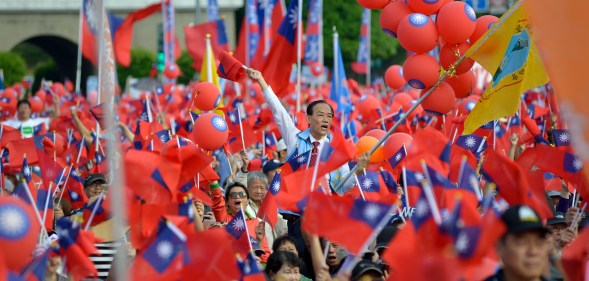 A rally ahead of the November 24 elections in Taiwan