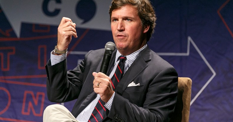 Tucker Carlson, who has been dropped by advertisers for anti-LGBT comments