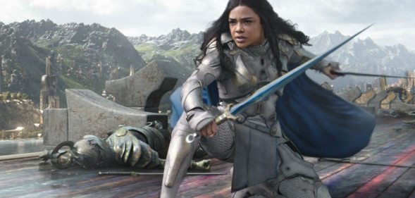 Tessa Thompson as Valkyrie in Thor: Ragnarok