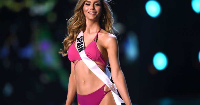 Angela Ponce of Spain competes in the swimsuit competition during the 2018 Miss Universe pageant in Bangkok in December 2018