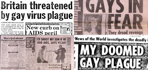 Anti-gay tabloid headlines re-published by PinkNews on World AIDS Day