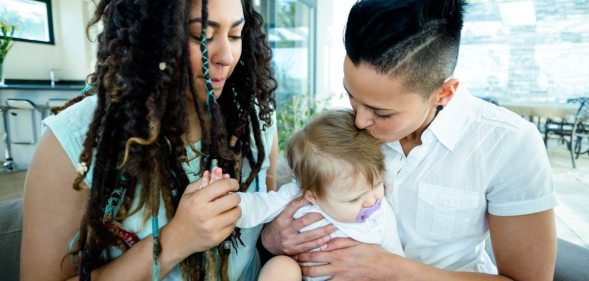 Lesbian couple with their child