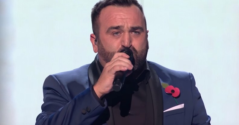 Gay X Factor star Danny Tetley performed "My Heart Will Go On."