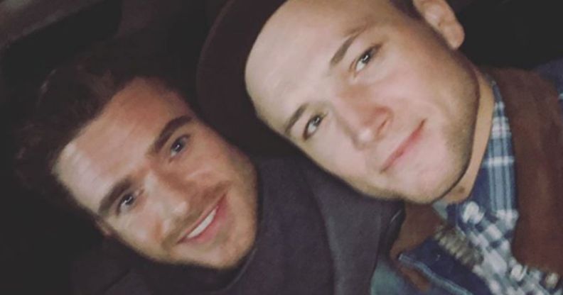 Taron Egerton hangs out with his Rocketman sex scene co-star Richard Madden