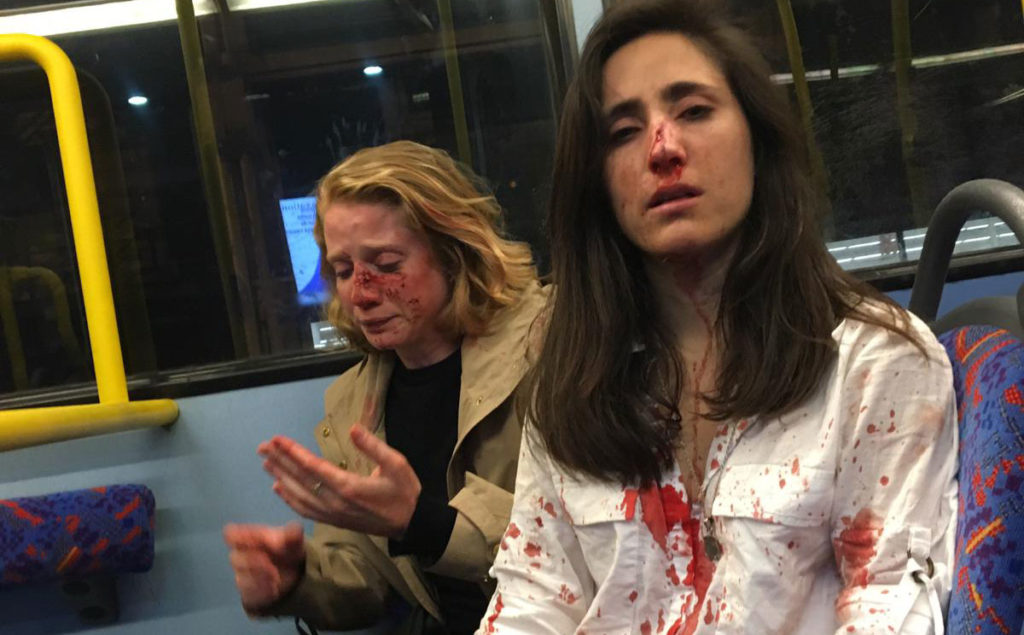 London bus attack Two women on a London bus covered in blood after alleged homophobic attack