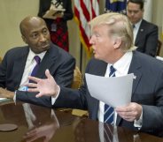 Merck boss Kenneth C Frazier and Donald Trump