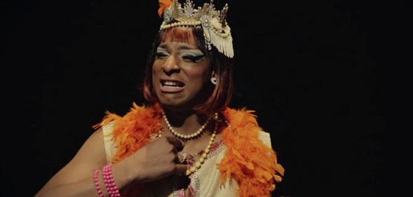 An actor plays Marsha P Johnson in the Pride Jubilee video.