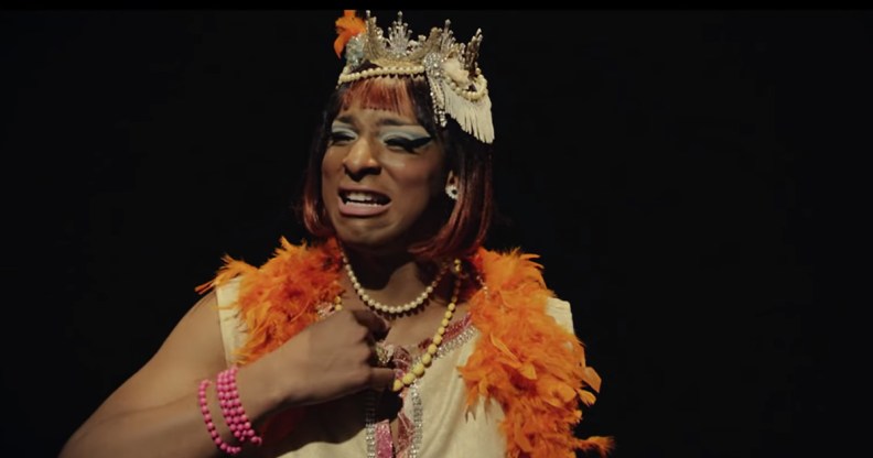 An actor plays Marsha P Johnson in the Pride Jubilee video.