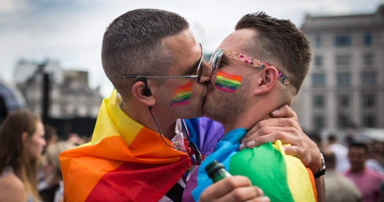 A gay kiss at Pride in London