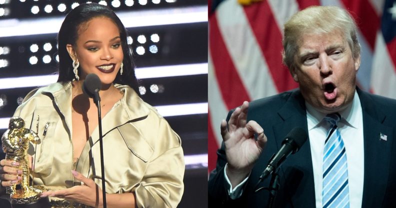 rihanna and trump mtv vmas getty