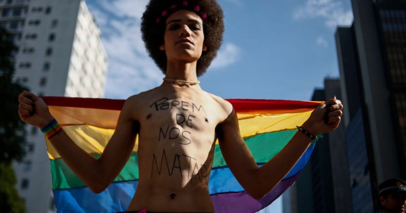 LGBT members from all over Brazil attended pride last Sunday, in Sao Paulo, Brazil (MIGUEL SCHINCARIOL/AFP/Getty Images)