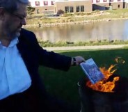 Paul Dorr burning LGBT Children's books