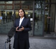 Priti Patel outside the Home Office