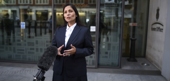 Priti Patel outside the Home Office