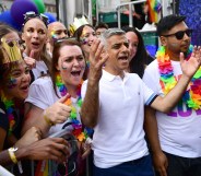 London Mayor Sadiq Khan during the parade at Pride in London 2019