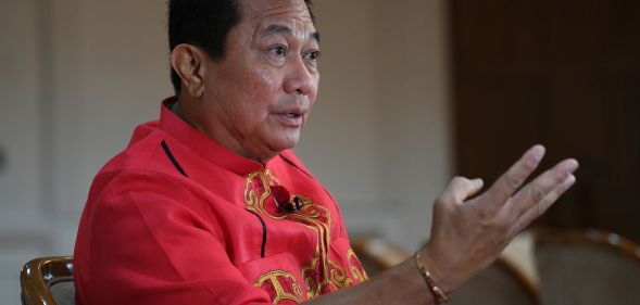 Pantaleon Alvarez gesturing while speaking