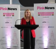 Hannah Blythyn at PinkNews summer reception in Cardiff.