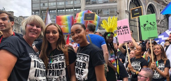 Little Mix stars Jade Thirlwall and Leigh-Anne Pinnock at Pride in London