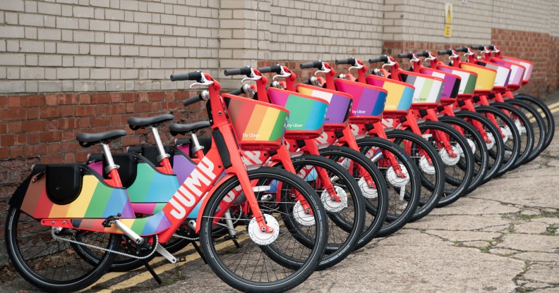 Uber’s JUMP bikes decorated with LGBT flags to celebrate Pride